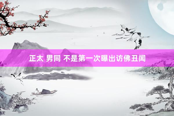 正太 男同 不是第一次曝出访佛丑闻