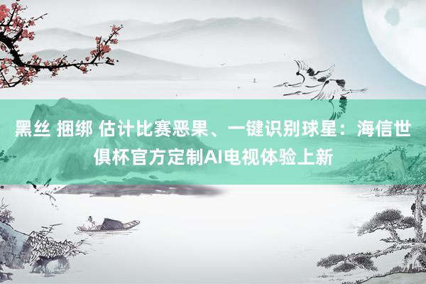 黑丝 捆绑 估计比赛恶果、一键识别球星：海信世俱杯官方定制AI电视体验上新